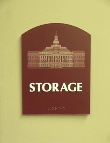 ADA and Wayfinding storage room sign