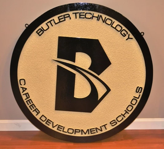 Take your sign to the top of the class!  (Routed dimensional sign by Signs Now Cincinnati for Butler Technology and Career Development Schools, Hamilton, OH).