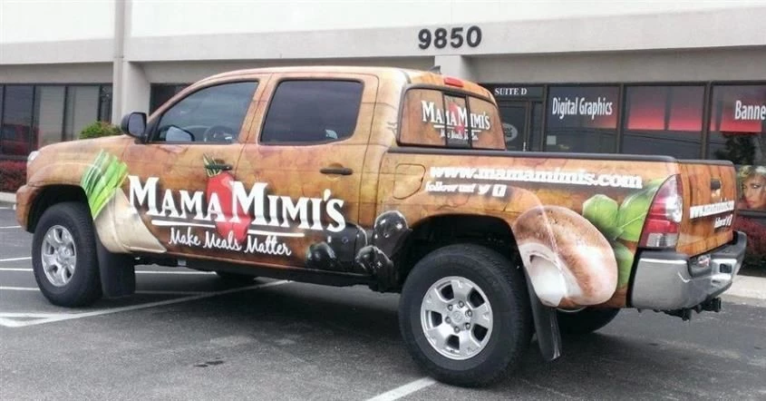 Ready to hit the road?  Let our digitally printed graphics bring your companys best ingredients to life!  (Digitally Printed Vehicle Wrap by Signs Now Cincinnati for Mama Mimis, Cincinnati, OH)