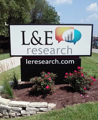 Change the face of your business with digitally printed graphics!  (Digitally Printed Graphics for Existing Monument Sign by Signs Now Cincinnati for L & E Research, Blue Ash, OH)