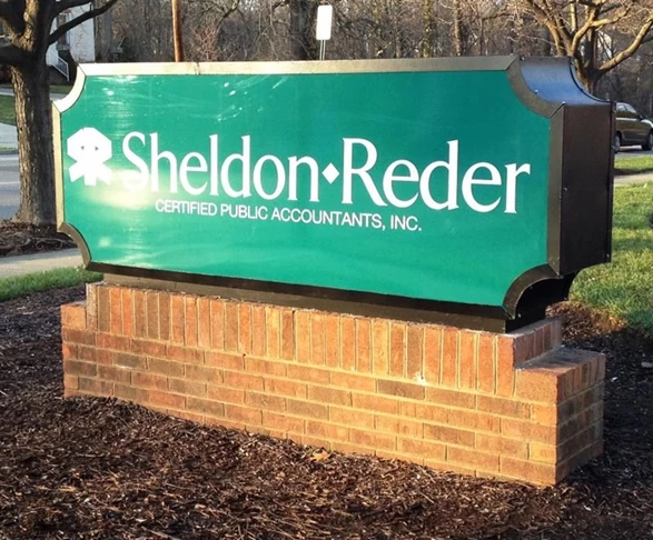 Have an old sign that you want to look brand new?  We can help!  (Lighted monument sign by Signs Now Cincinnati for Sheldon Reder CPAs, Inc., Cincinnati, OH)