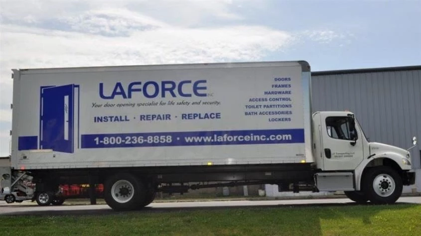Open the door to a whole new world of marketing with custom vehicle graphics!  (Vehicle graphics by Signs Now Cincinnati for LaForce, Inc., Green Bay, WI, Sharonville, OH)