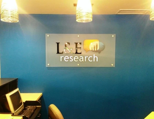 Providing the best digital solutions on the market!  (Custom Acrylic Sign by Signs Now Cincinnati for L & E Research, Blue Ash, OH)