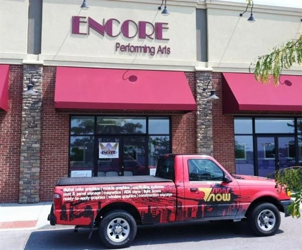 Dimensional wall logos give an outstanding performance on interior or exterior walls!  (Exterior Wall Logo by Signs Now Cincinnati for Encore Performing Arts, Fairfield Twp, OH)