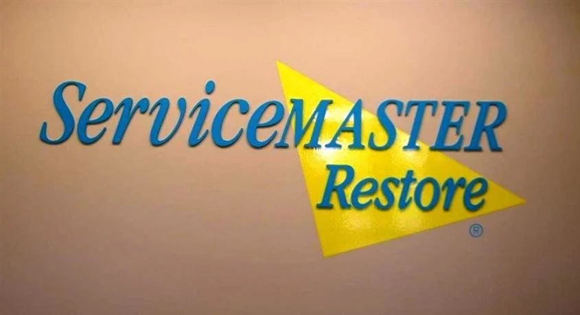 Advanced techniques to ensure your logo is as clean as your business!  (Dimensional Wall Logo by Signs Now Cincinnati for ServiceMaster Restore, Cincinnati, OH)